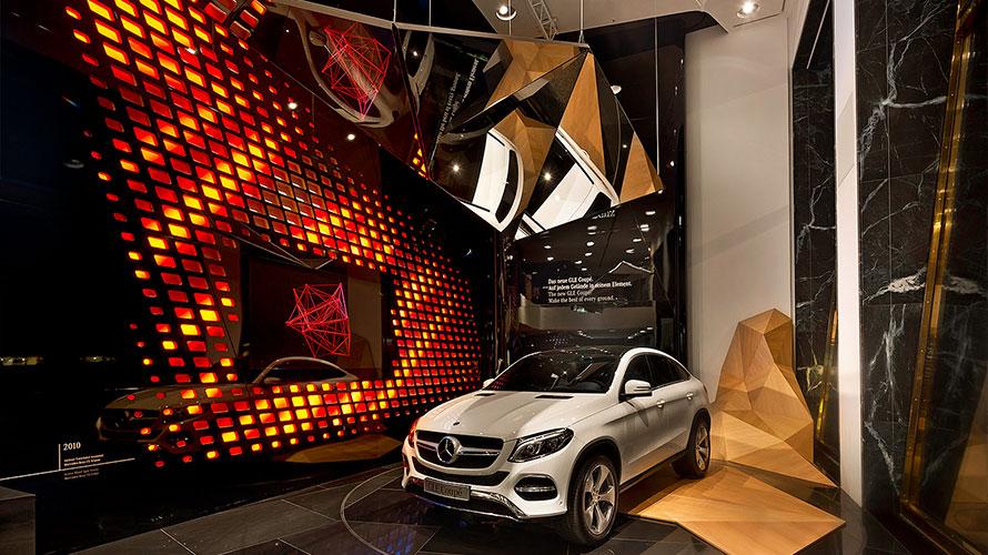 The Showroom, Mercedes Berlin - car exhibition mirror
