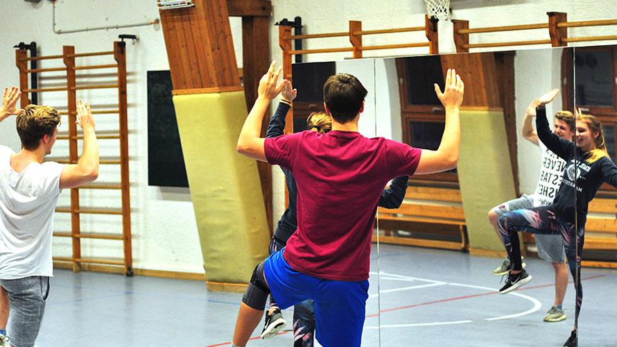 Landschulheim Marquardstein - gym roll stand mirror